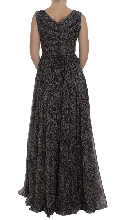 Glamoroso vestido largo de seda con lentejuelas