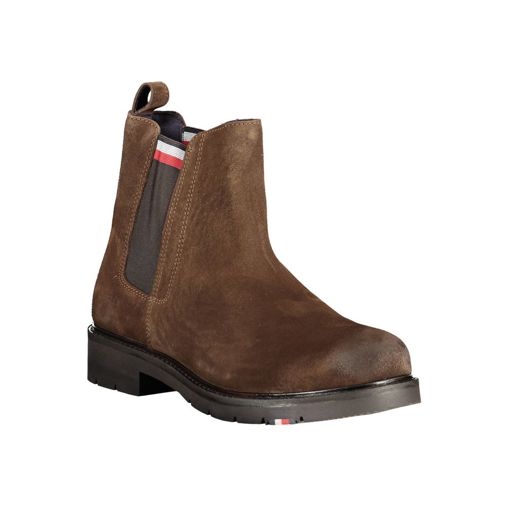 Brown Polyester Boot