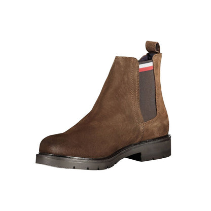 Brown Polyester Boot