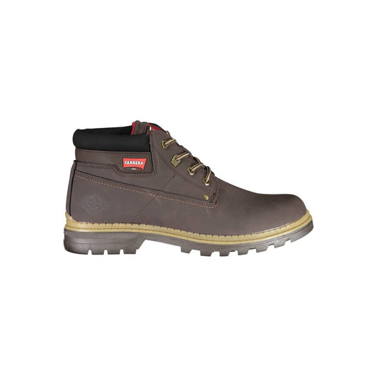 Brown Polyester Boot