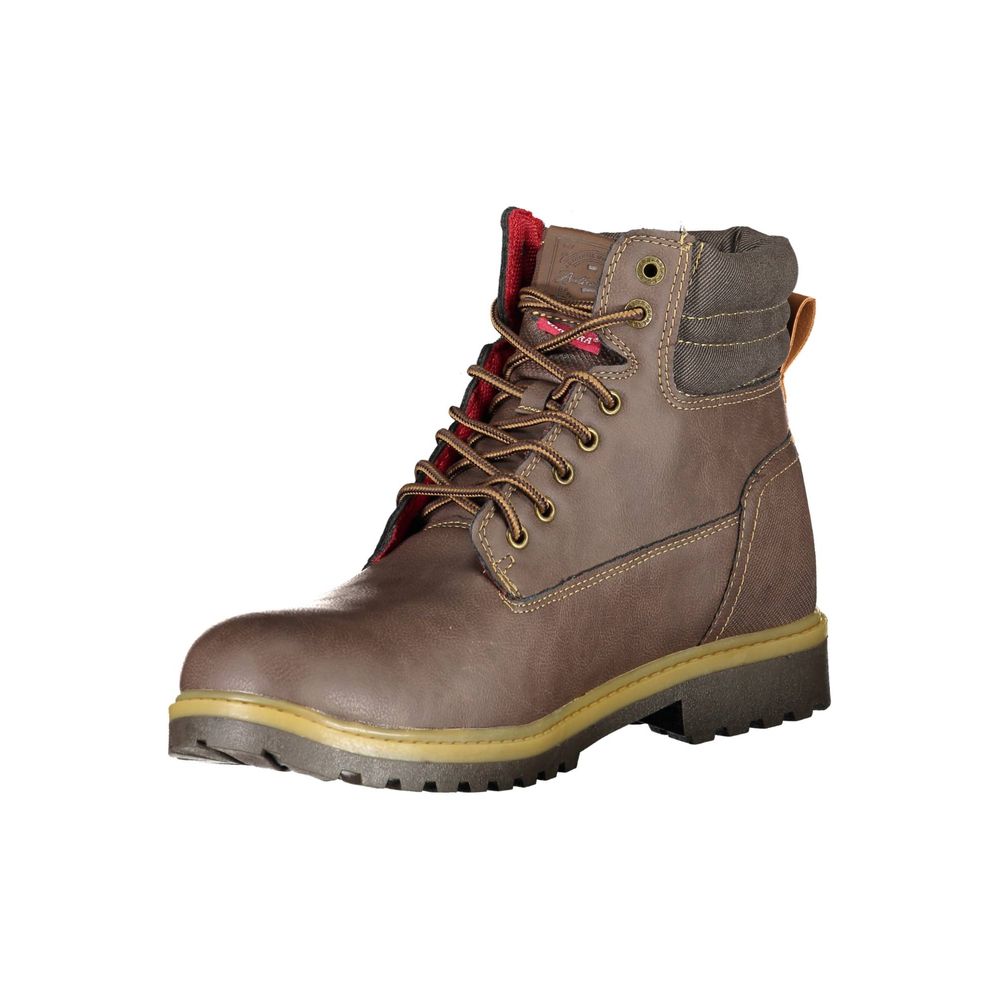 Brown Polyester Boot