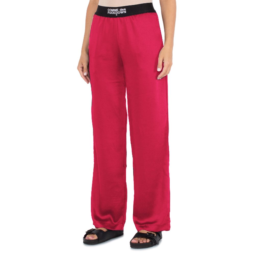 Fuchsia Polyester Jeans & Pant