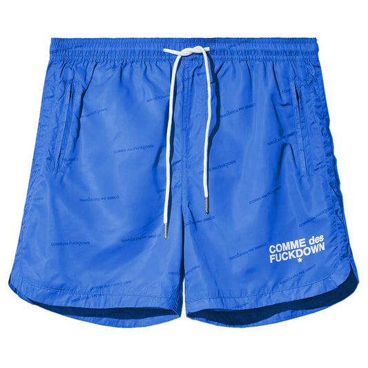 Blue Polyester Men's Swimwear Shorts