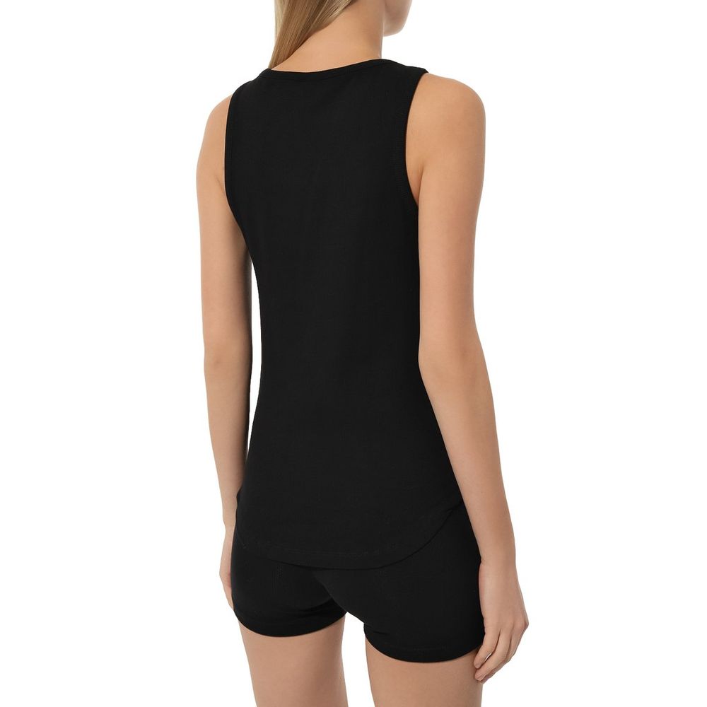 Black Cotton Tops & T-Shirt