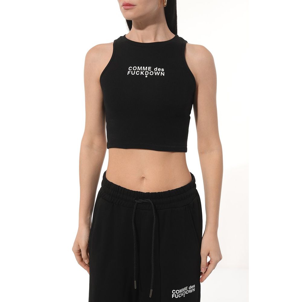 Black Cotton Tops & T-Shirt