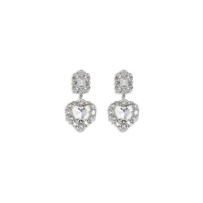 Earrings with heart-shaped pendant
