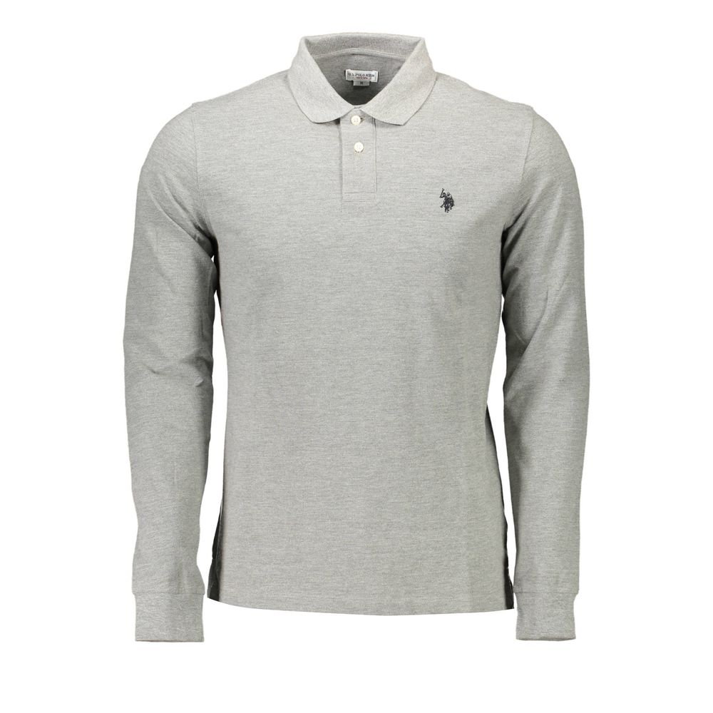 Gray Cotton Polo Shirt
