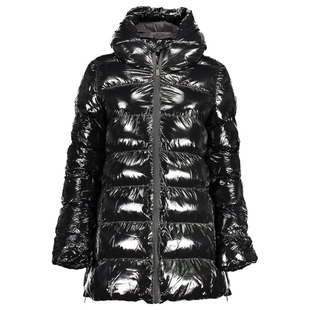 Black Polyester Jackets & Coat