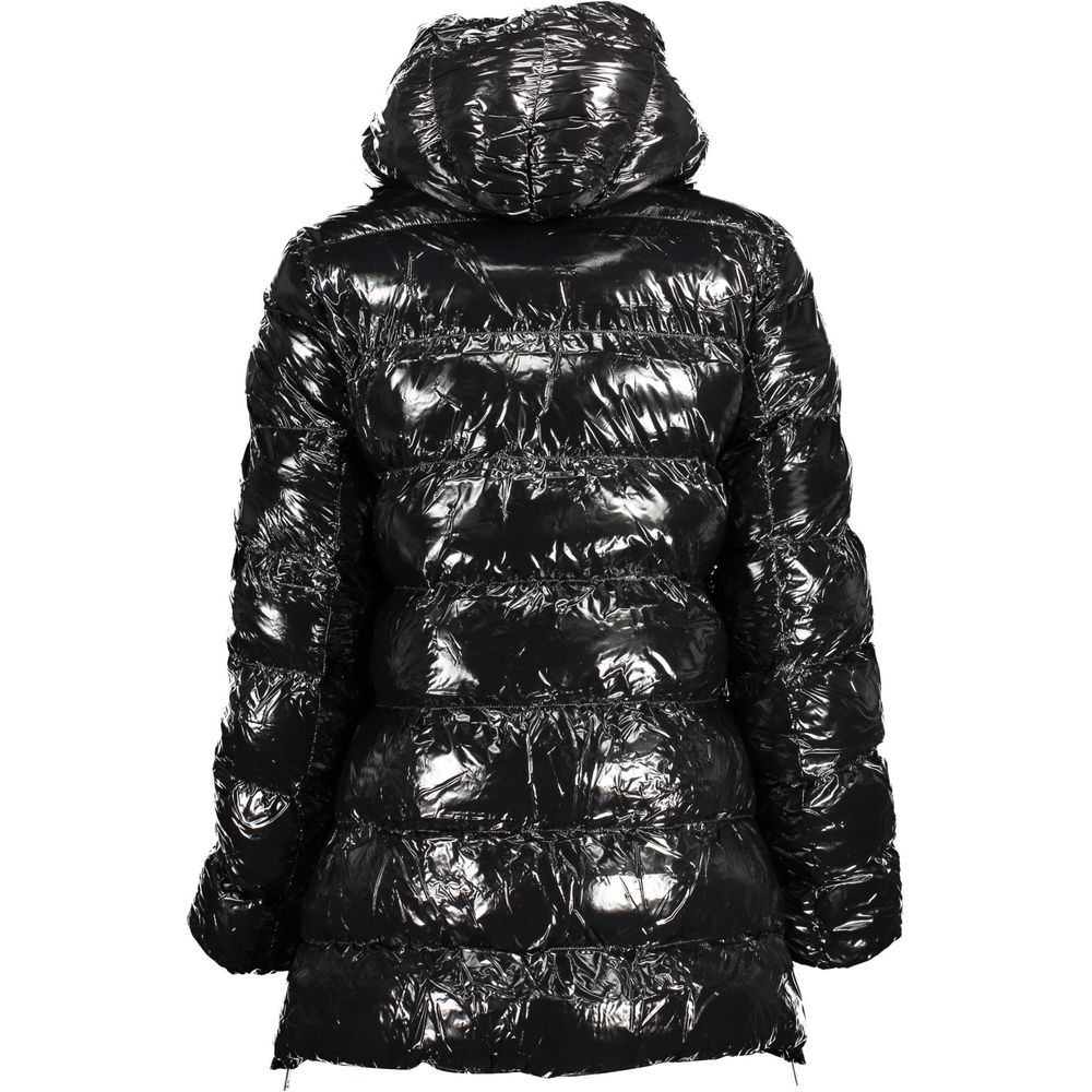 Black Polyester Jackets & Coat