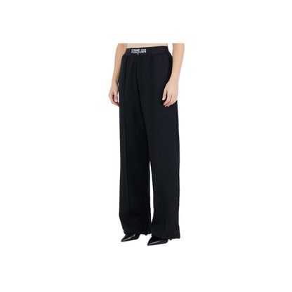 Black Polyester Jeans & Pant