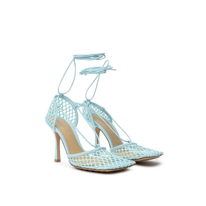 Blue Fabric And Leather Sandal