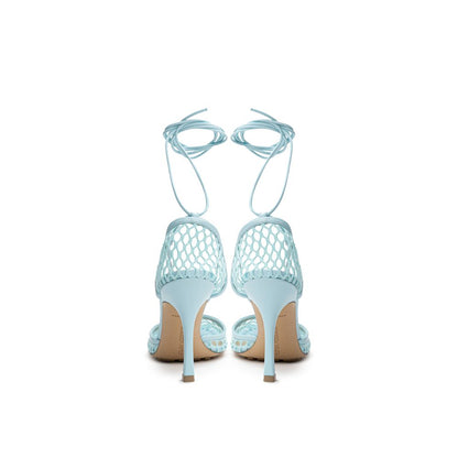 Blue Fabric And Leather Sandal