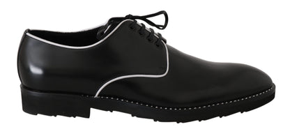 Elegantes zapatos de vestir Derby de cuero negro