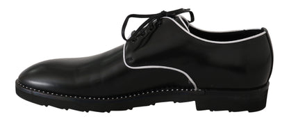 Elegantes zapatos de vestir Derby de cuero negro