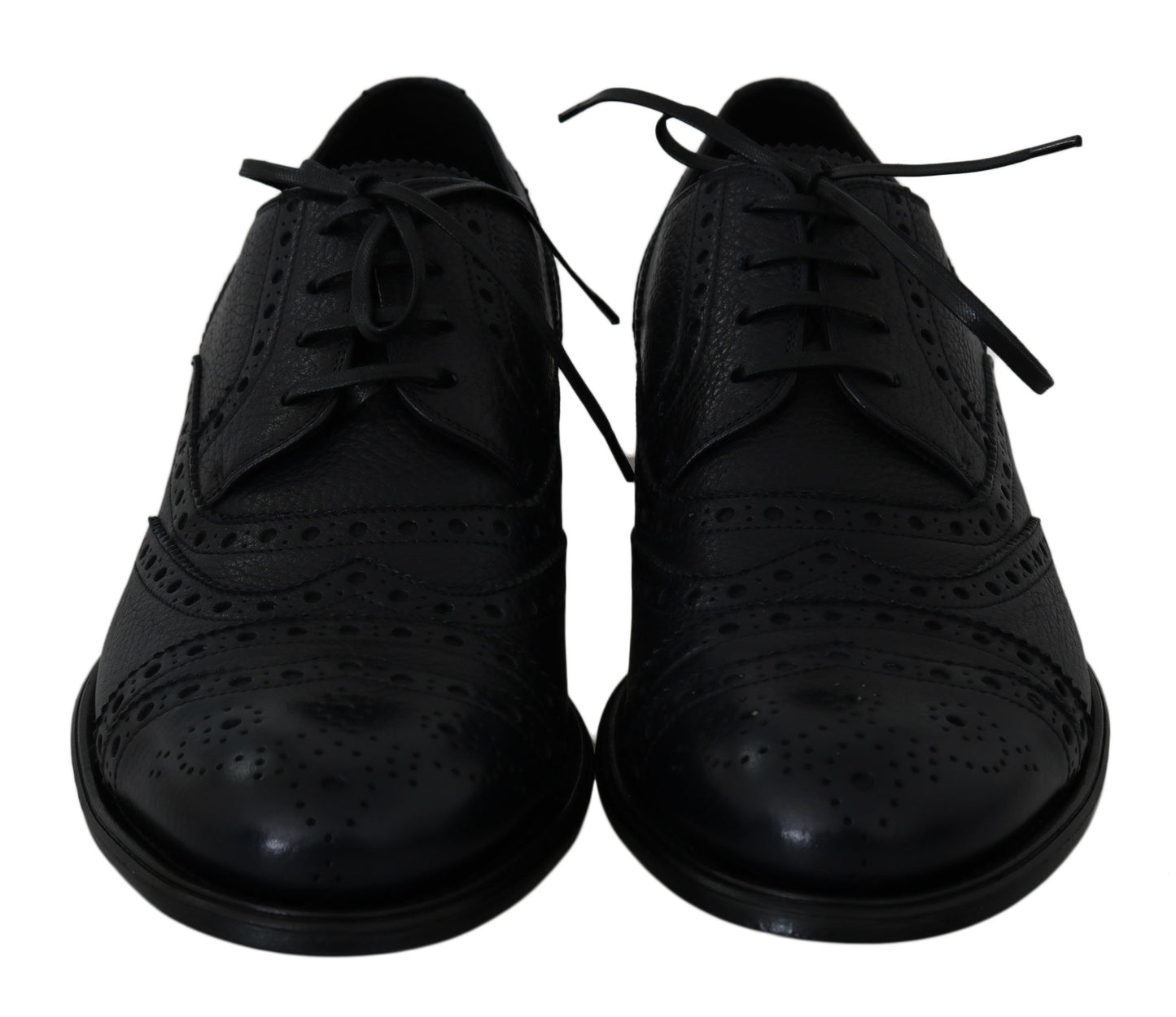 Elegantes zapatos de vestir Derby con punta de ala en azul oscuro