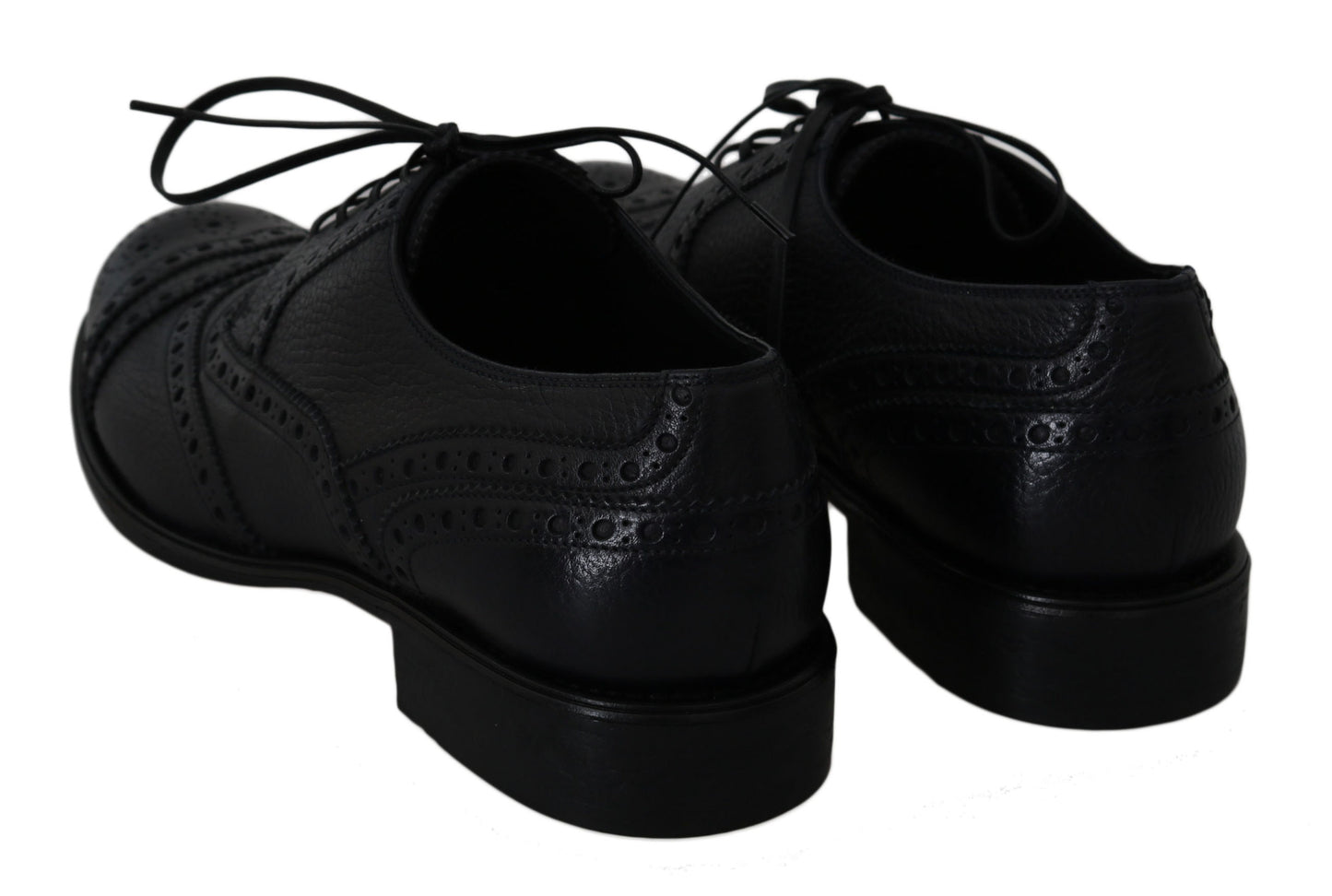 Elegantes zapatos de vestir Derby con punta de ala en azul oscuro