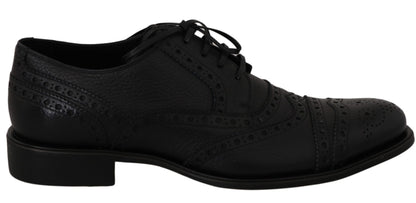 Elegantes zapatos de vestir Derby con punta de ala en azul oscuro
