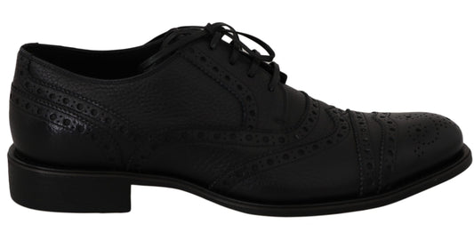 Elegantes zapatos de vestir Derby con punta de ala en azul oscuro