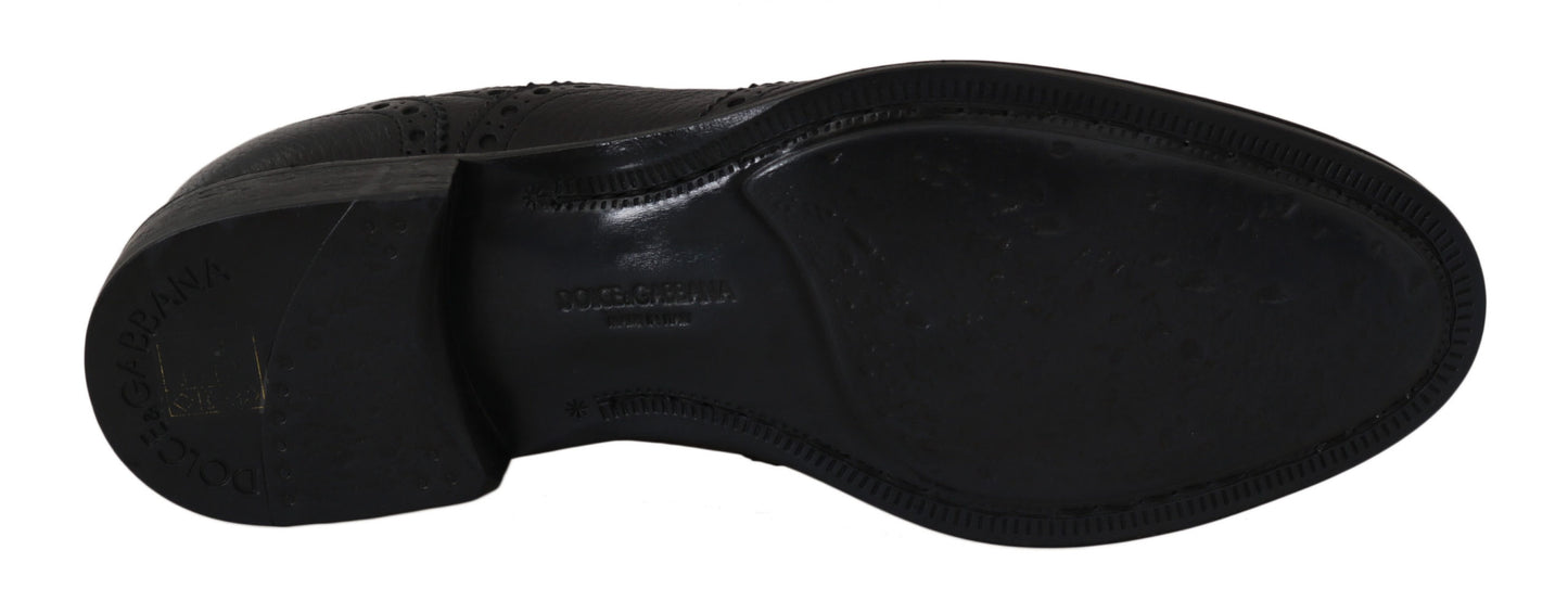 Elegantes zapatos de vestir Derby con punta de ala en azul oscuro
