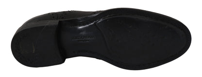 Elegantes zapatos de vestir Derby con punta de ala en azul oscuro