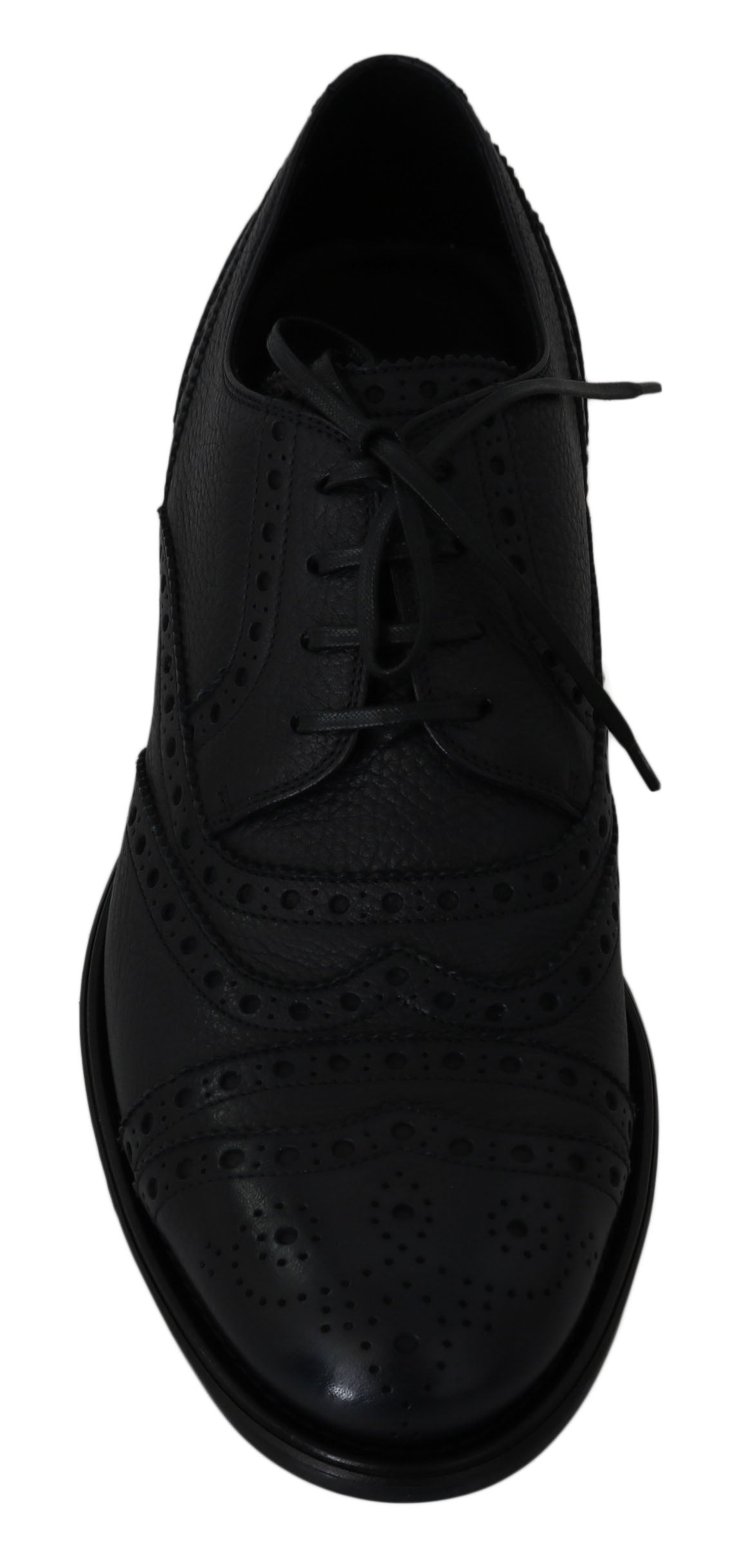 Elegantes zapatos de vestir Derby con punta de ala en azul oscuro