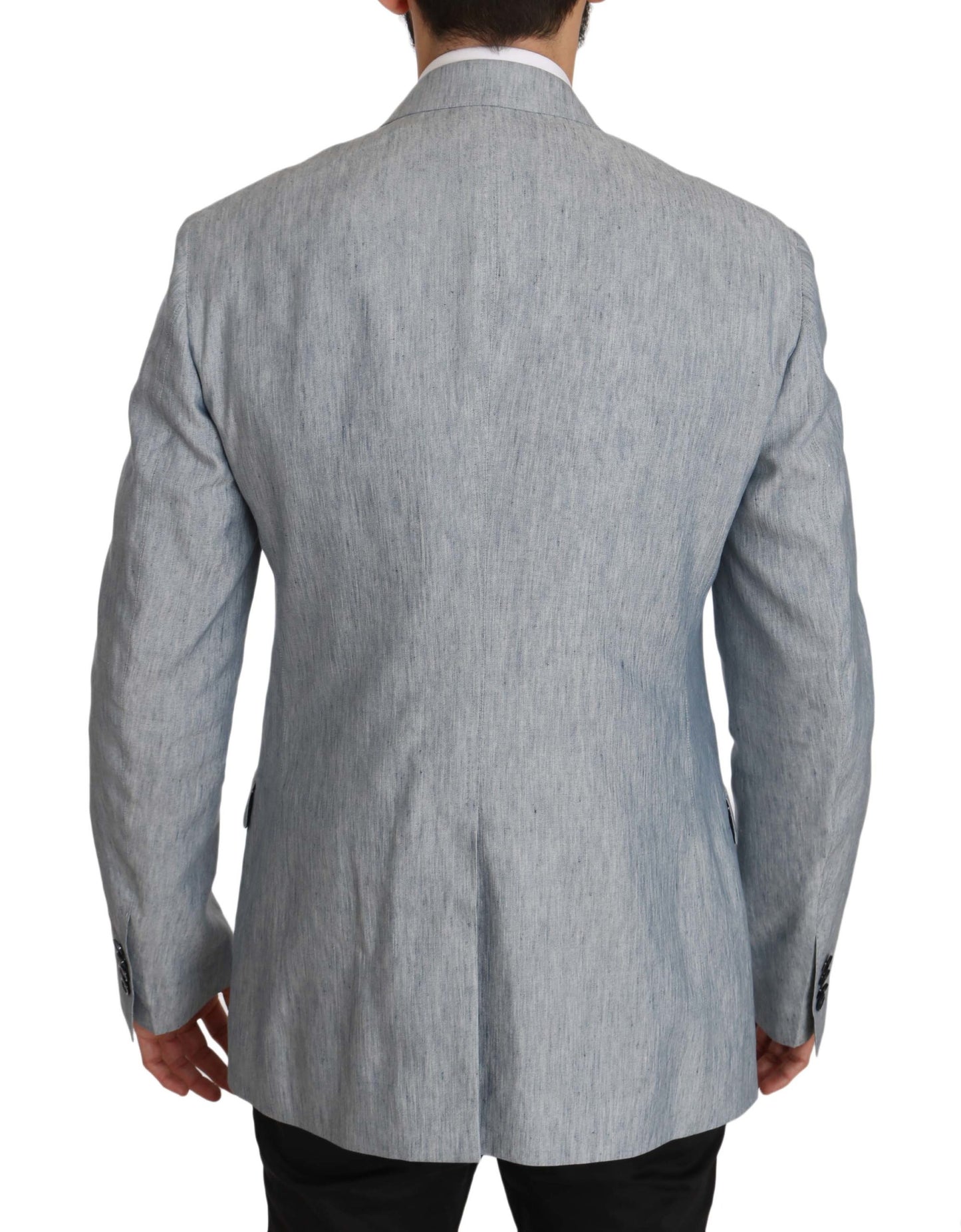 Elegante blazer cruzado azul claro