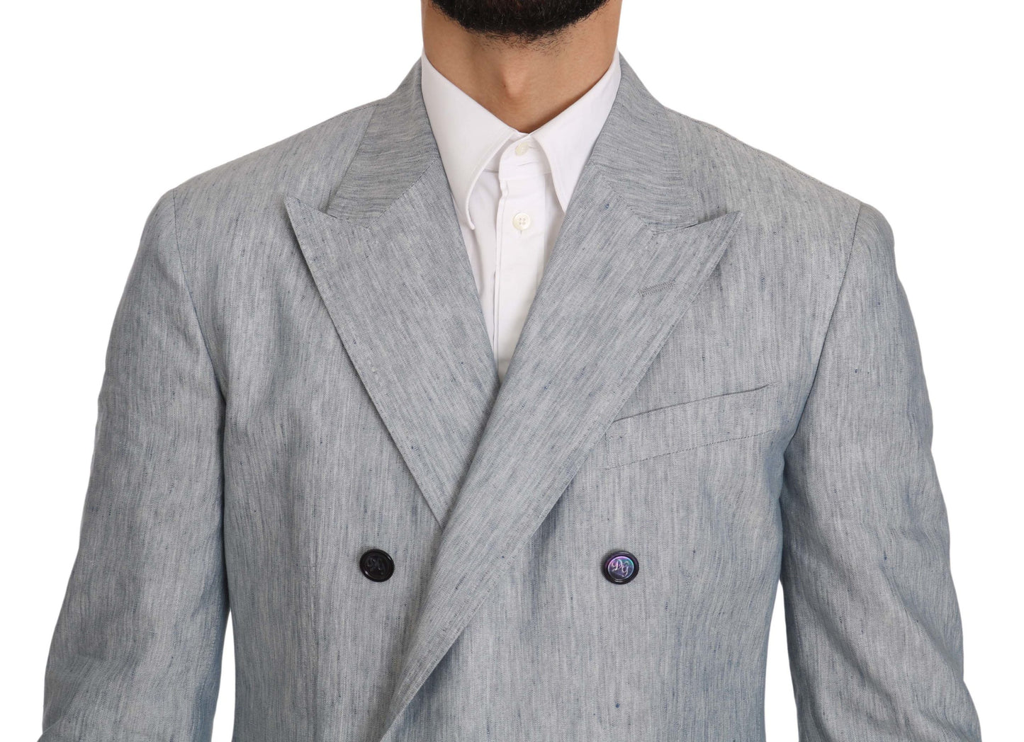 Elegante blazer cruzado azul claro
