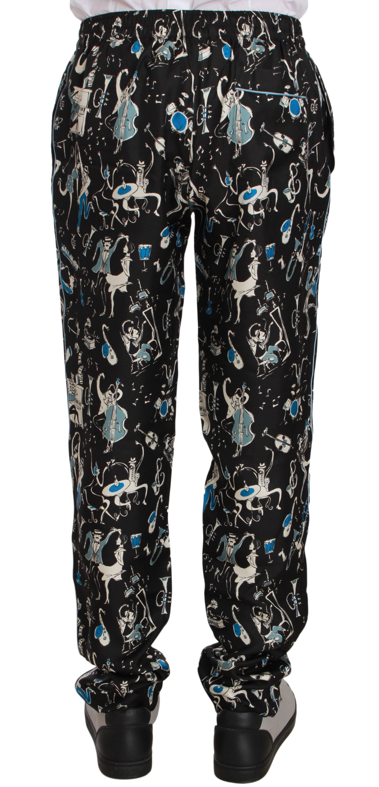 Elegantes pantalones de seda para estar en casa con un estampado único