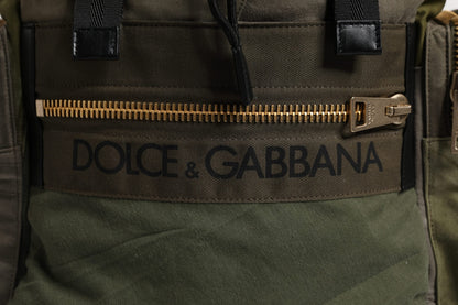 Military Green Patchwork Rucksack Backpack Bag
