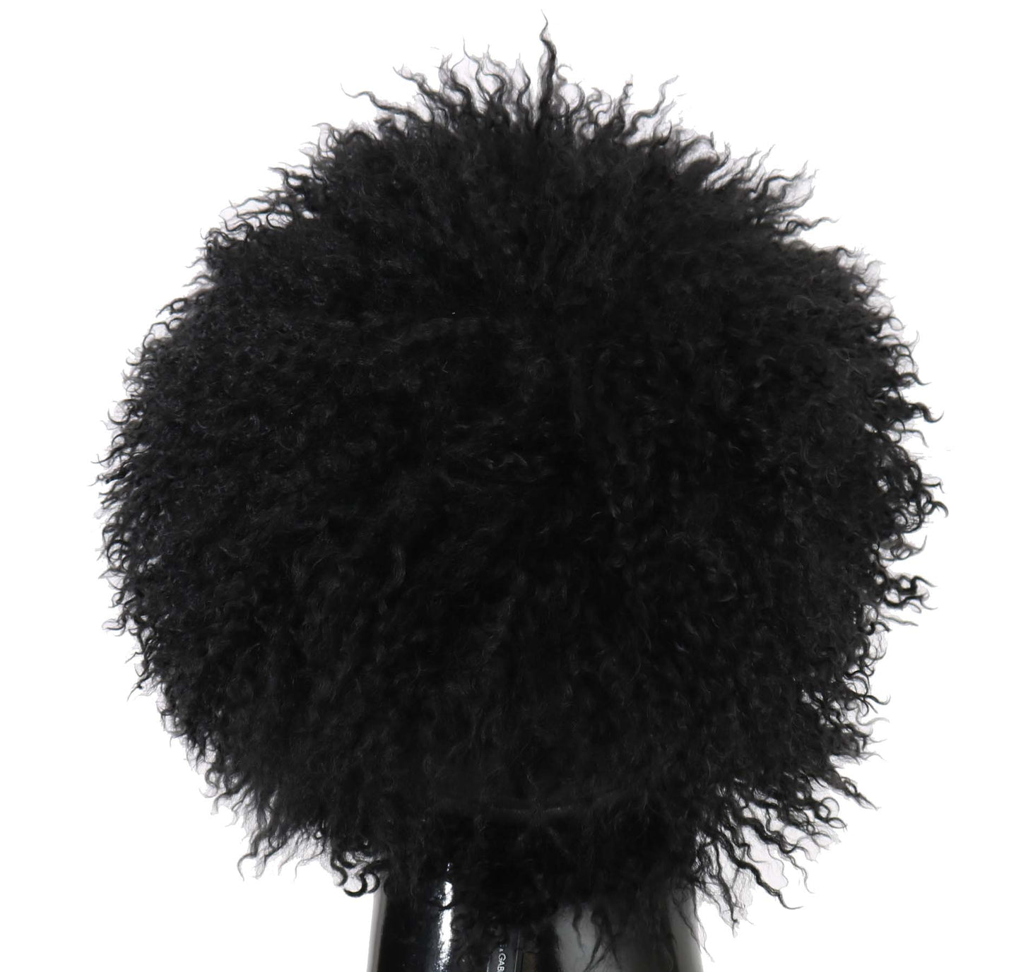 Elegante gorra Gatsby negra de piel de cordero del Tíbet