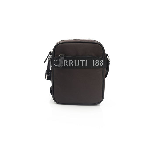 Bolso bandolera de nailon marrón para hombre
