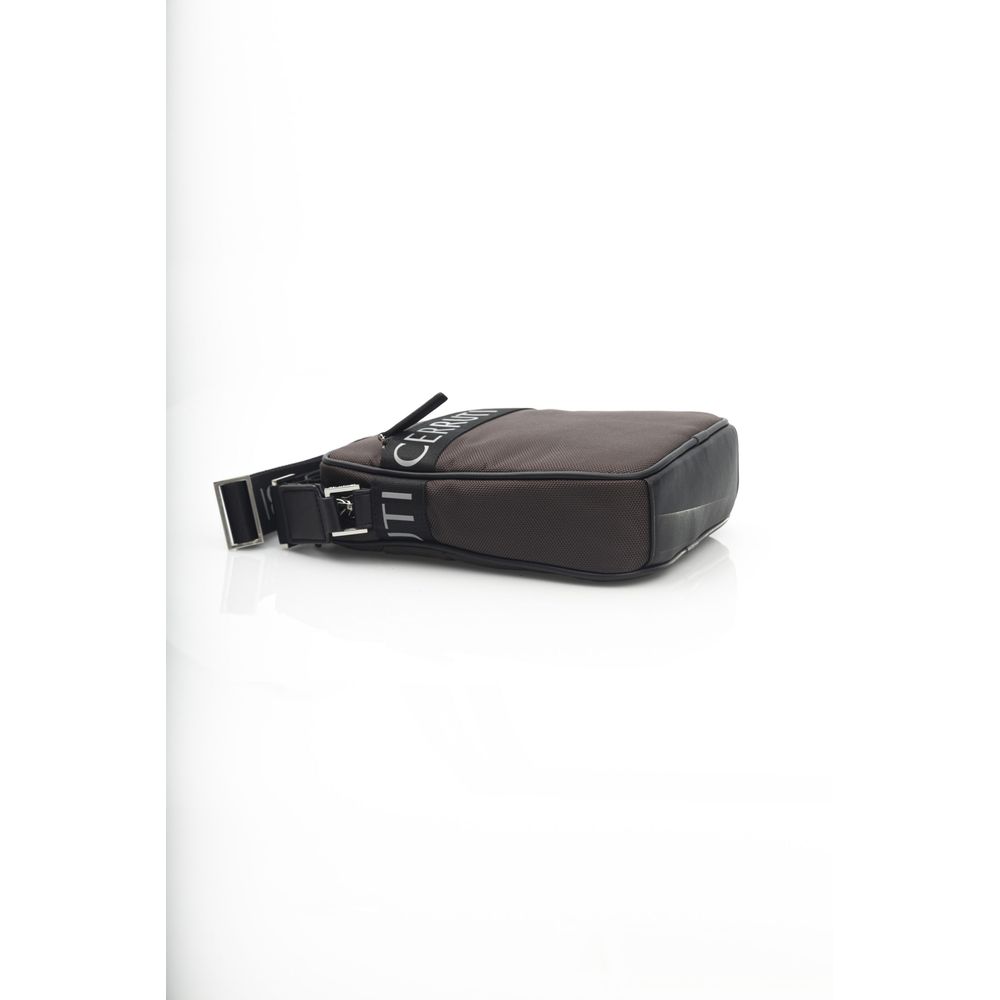 Bolso bandolera de nailon marrón para hombre