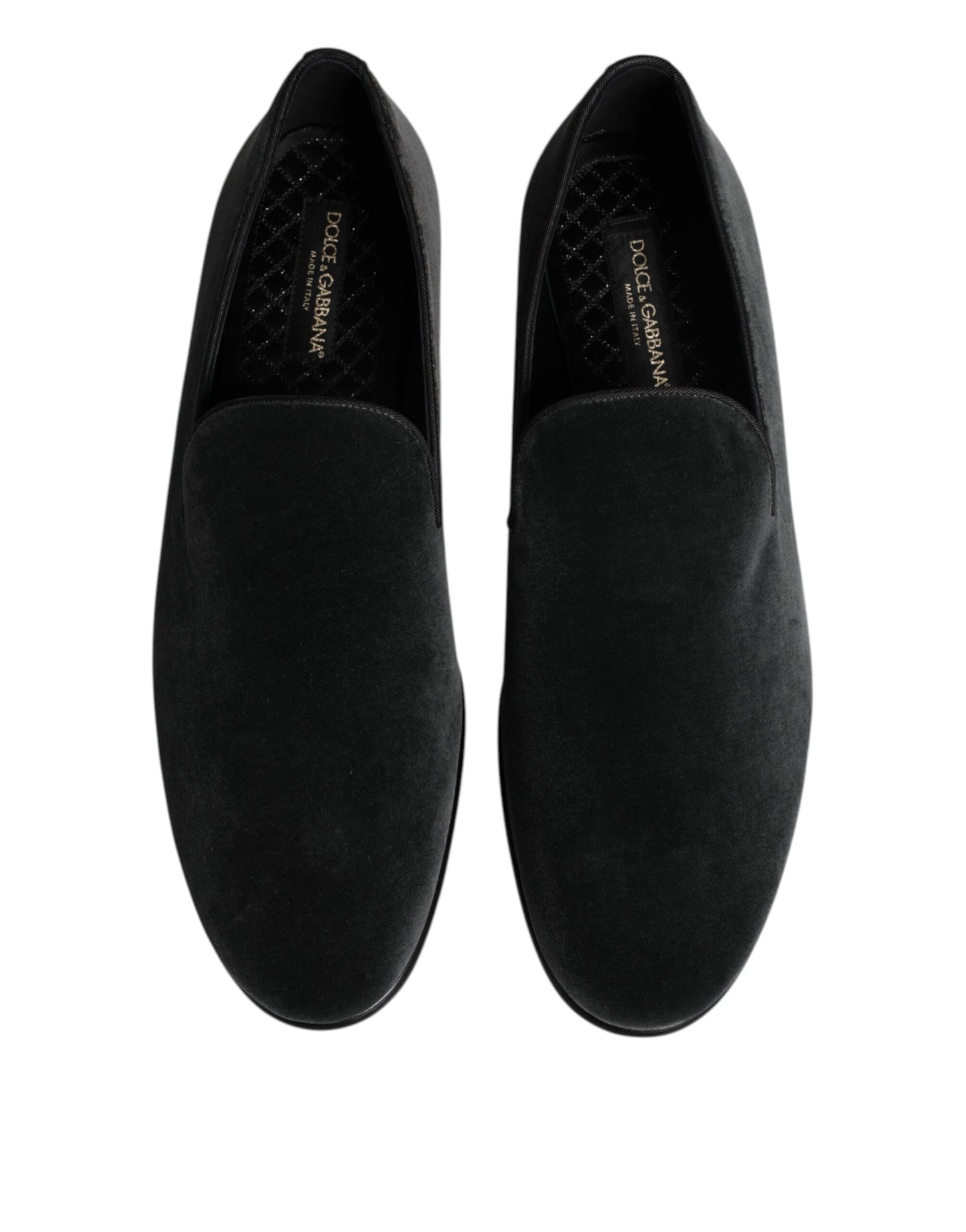 Black Velvet Slip On Loafers Formal Shoes