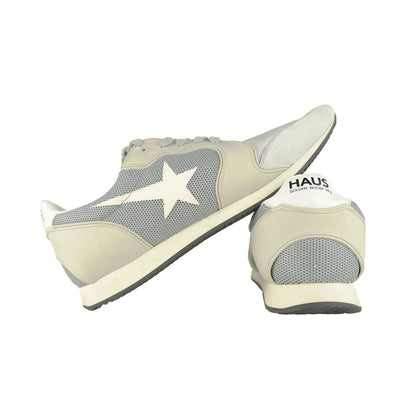 Gray Leather Mens Sneaker