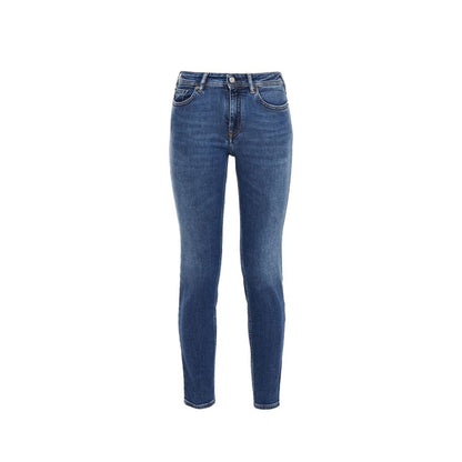 Blå Konst Climb Mid Blue Cotton Denim Jeans