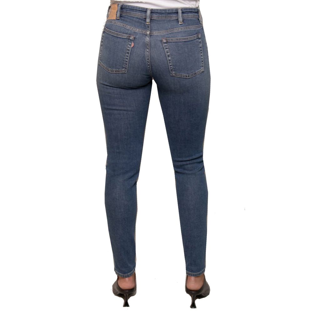 Blå Konst Climb Mid Blue Cotton Denim Jeans