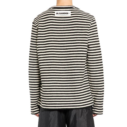 Striped Wool Compact Jersey T-Shirt