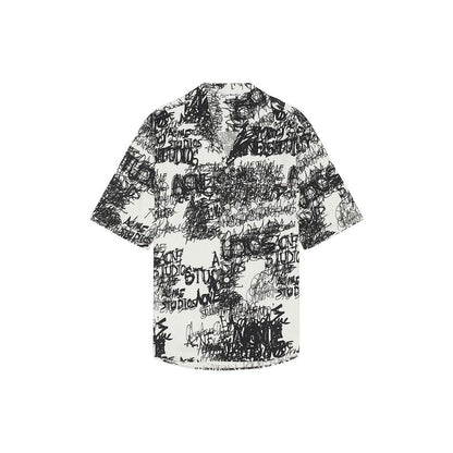 Printed button-up shirt