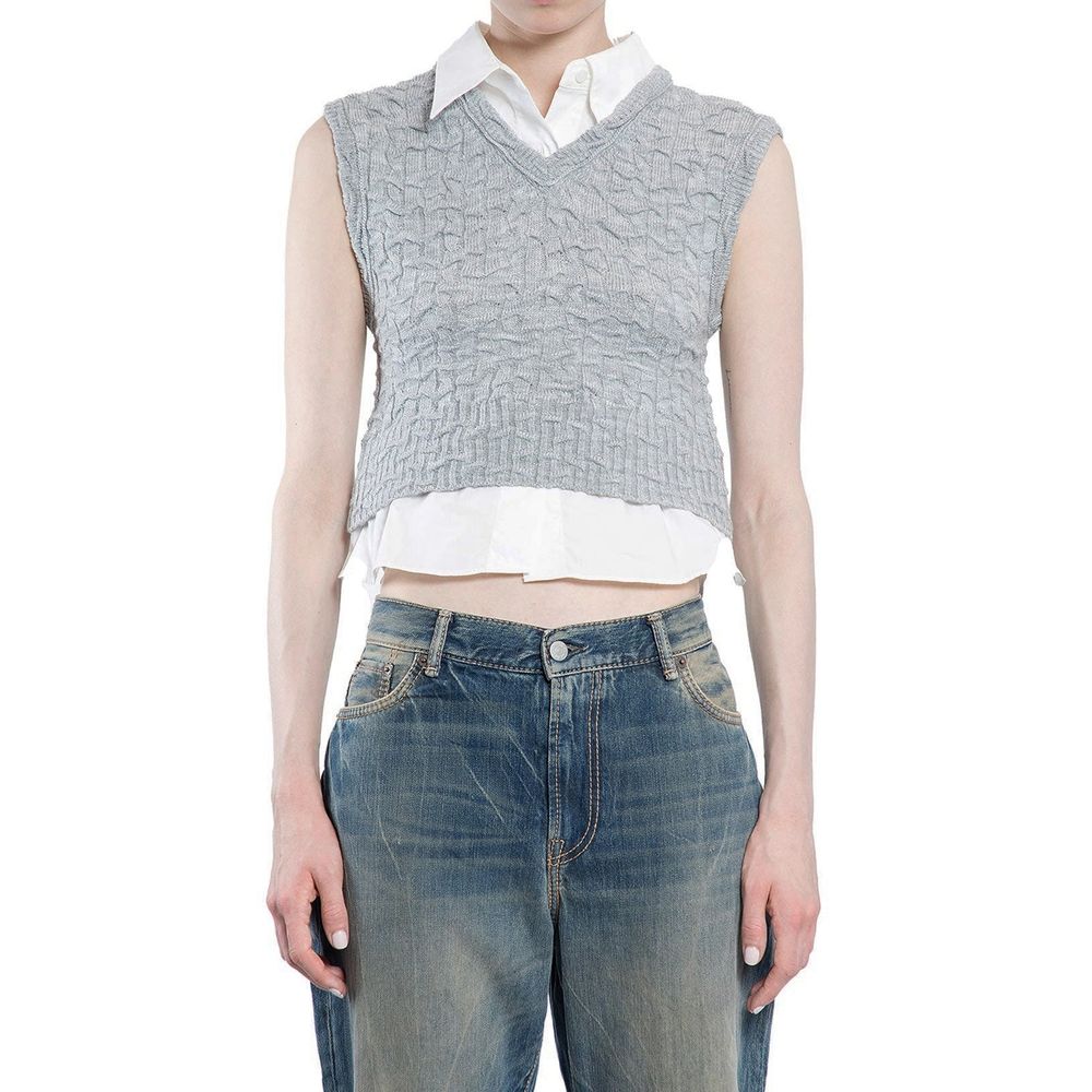 Layered-V-Neck Vest