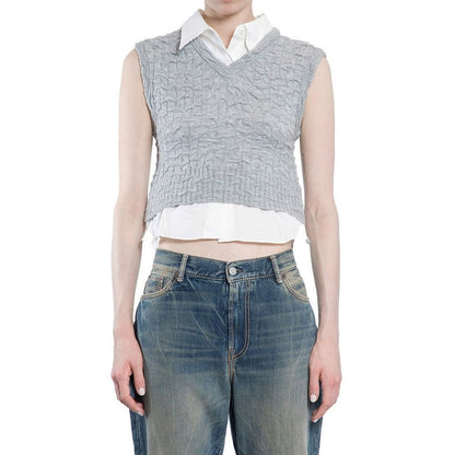 Layered-V-Neck Vest