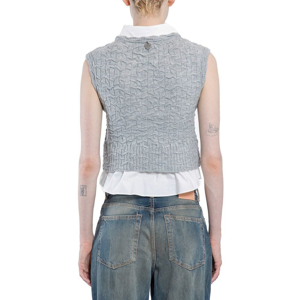 Layered-V-Neck Vest