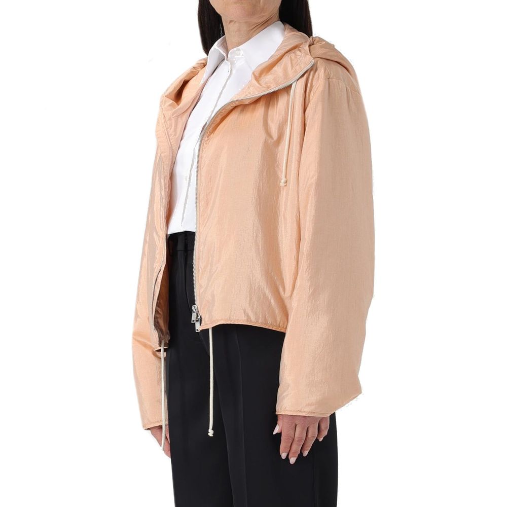 Blend Silk Zip-Up Hooded Jacket
