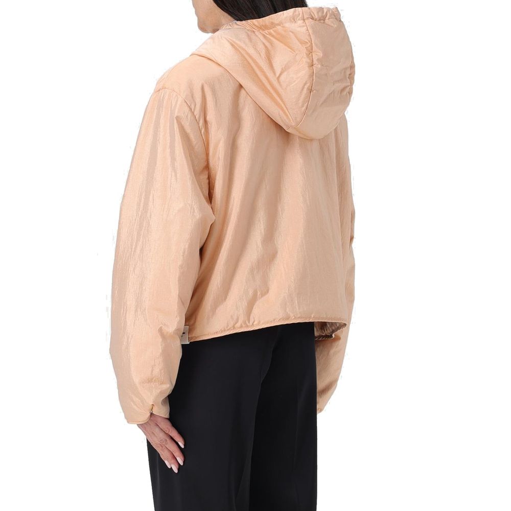 Blend Silk Zip-Up Hooded Jacket