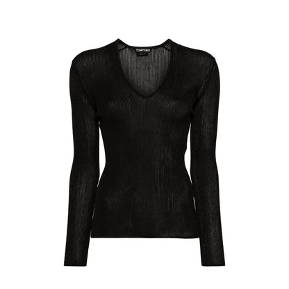 Sheer Fine-Ribbed Top