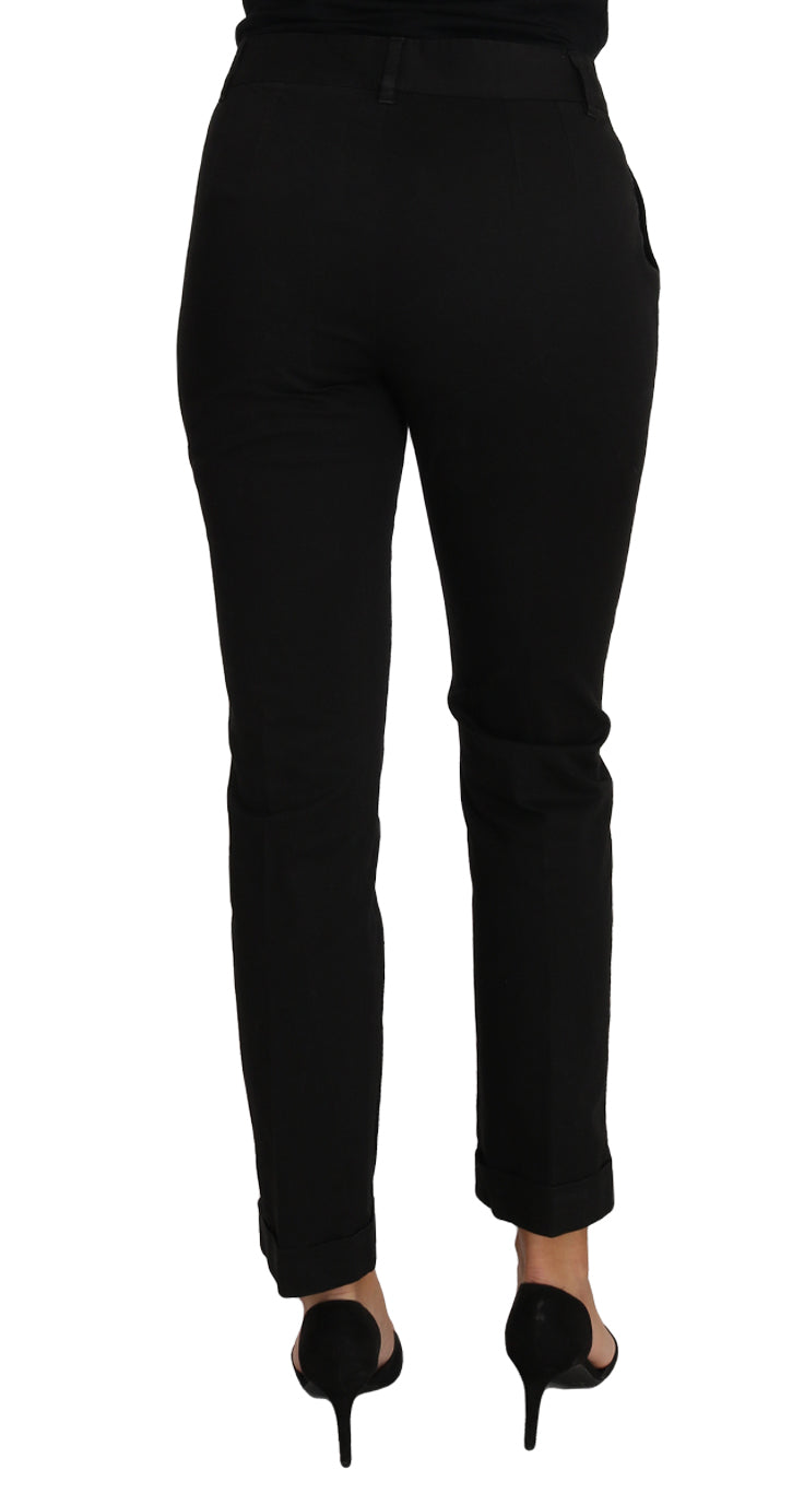 Elegantes pantalones de vestir de algodón negro