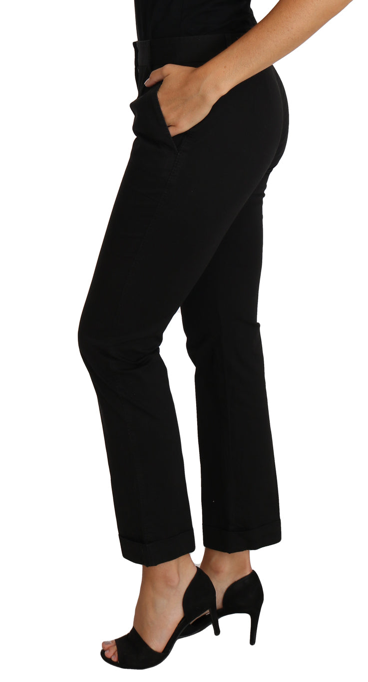 Elegantes pantalones de vestir de algodón negro