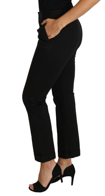Elegantes pantalones de vestir de algodón negro