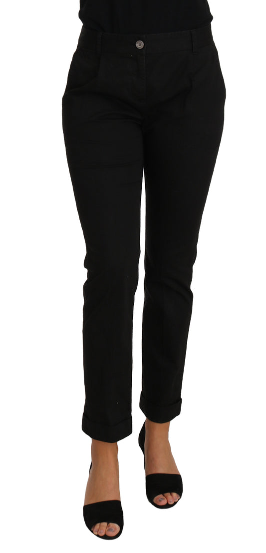 Elegantes pantalones de vestir de algodón negro