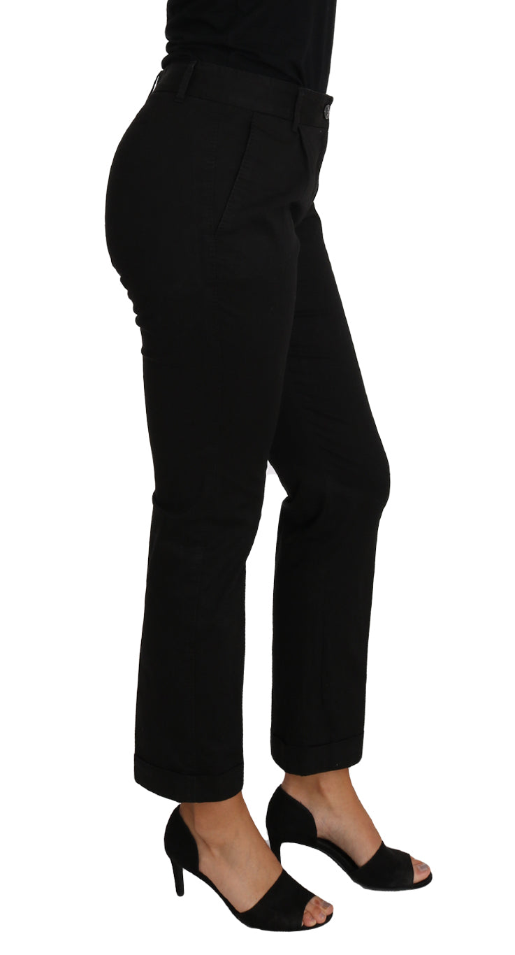 Elegantes pantalones de vestir de algodón negro