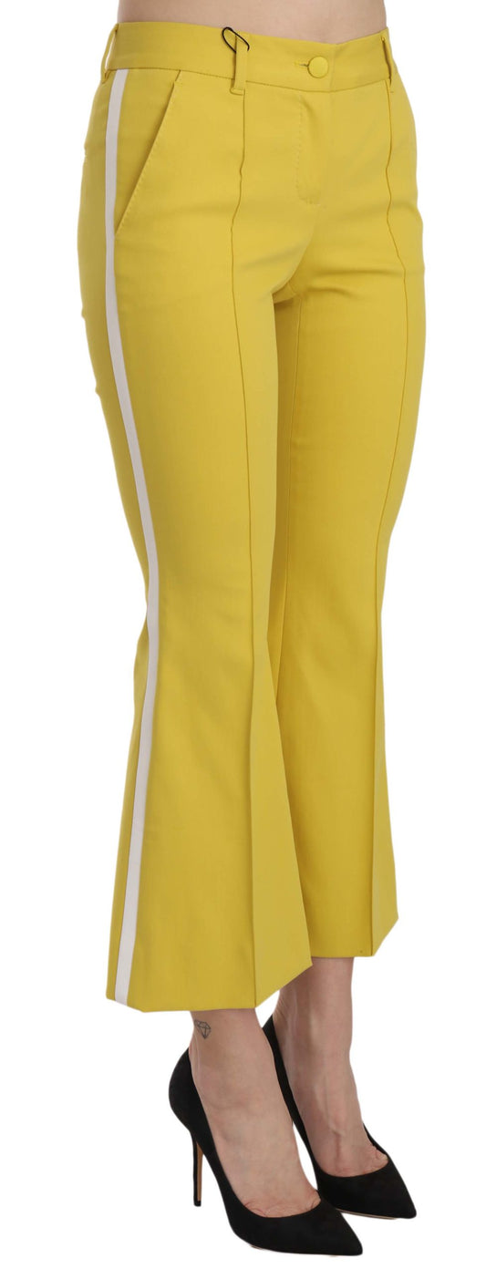 Pantalones acampanados amarillos chic para veladas elegantes